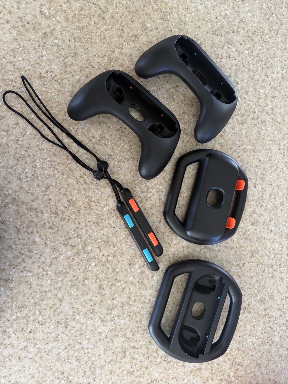 Black VR Controller Accessory Kit with Colored Buttons